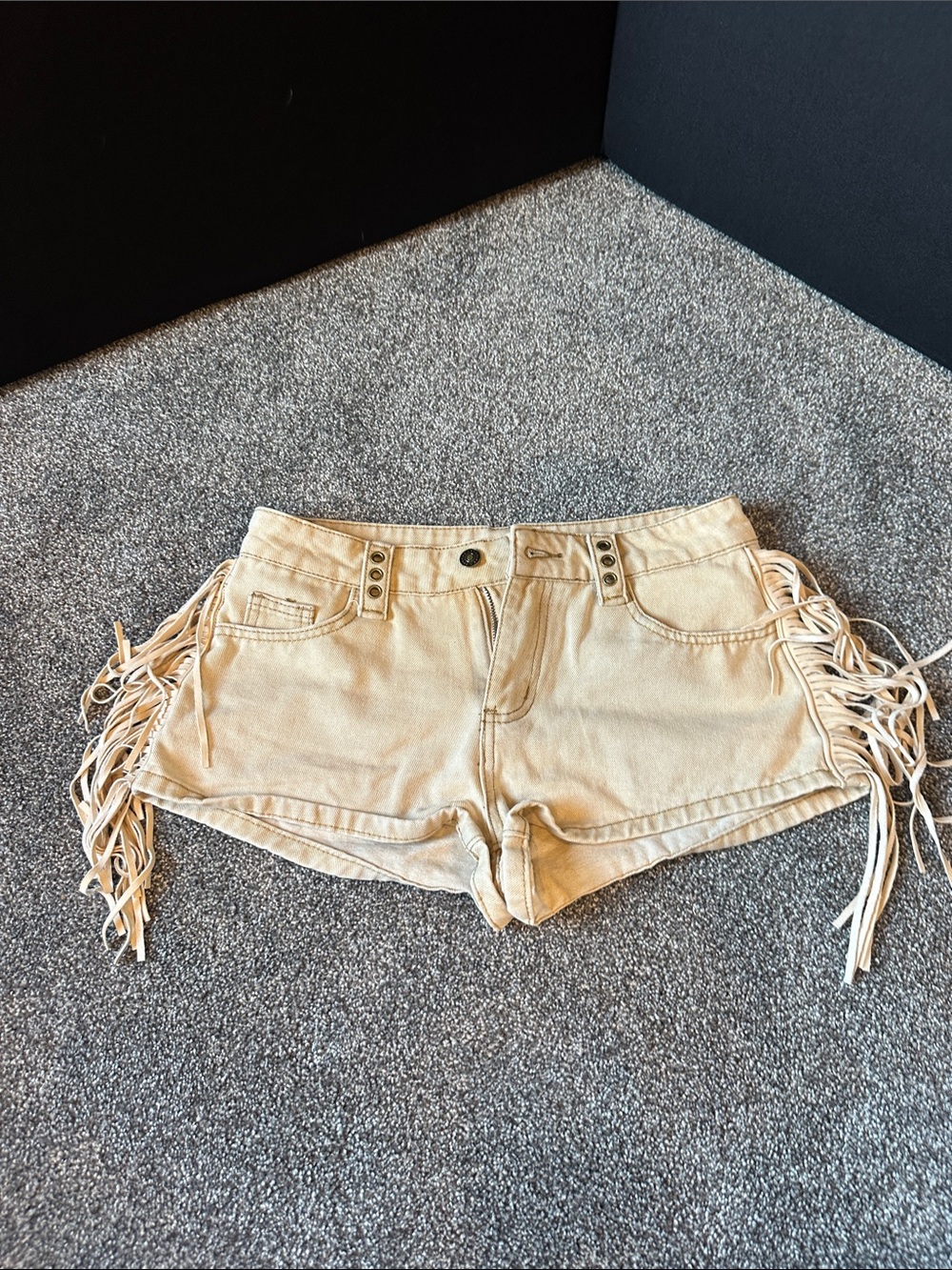 Sumwon vintage micro shorts with fringe